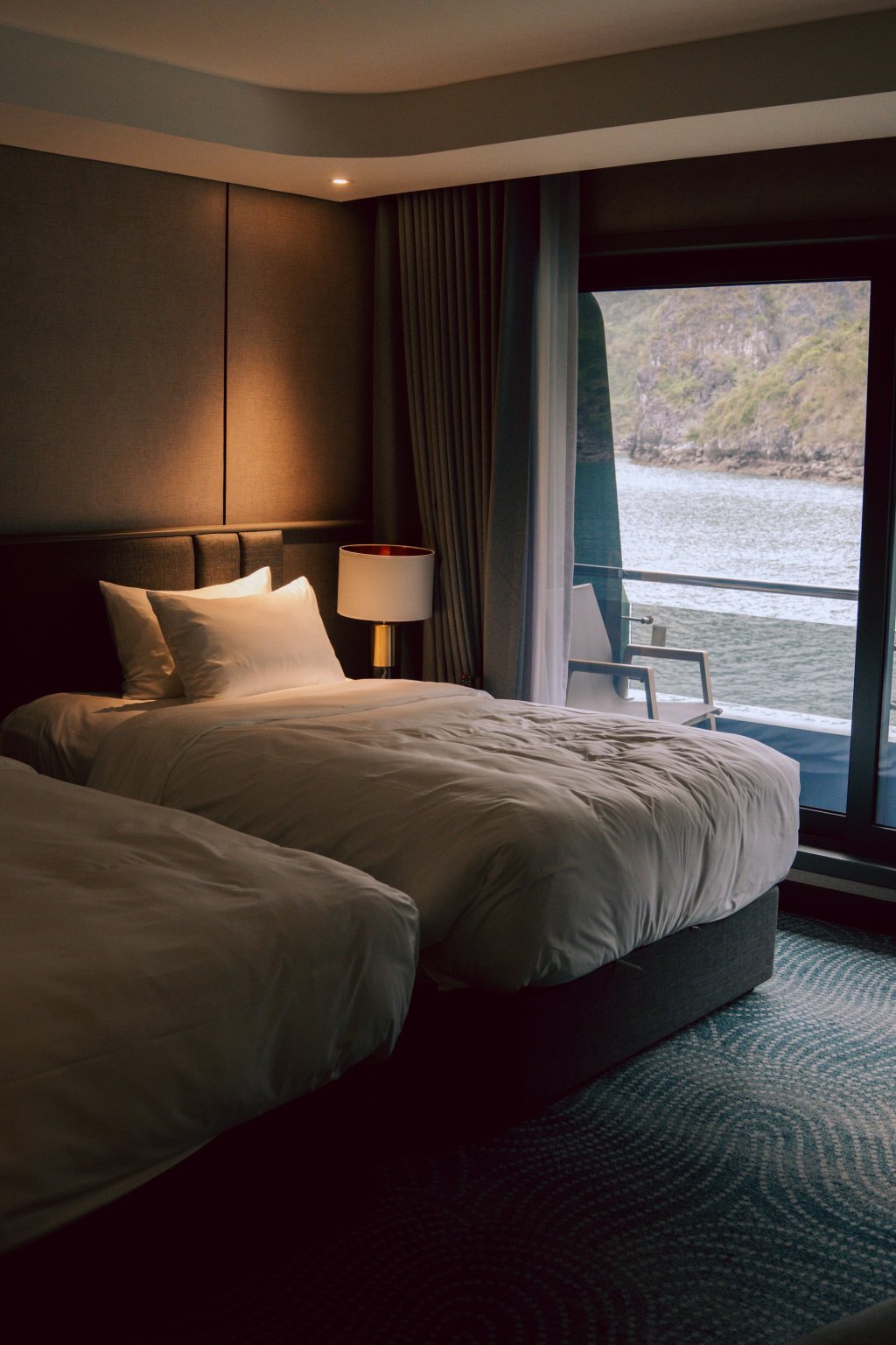 ha long bay overnight cruise tulip cruise balcony cabin room